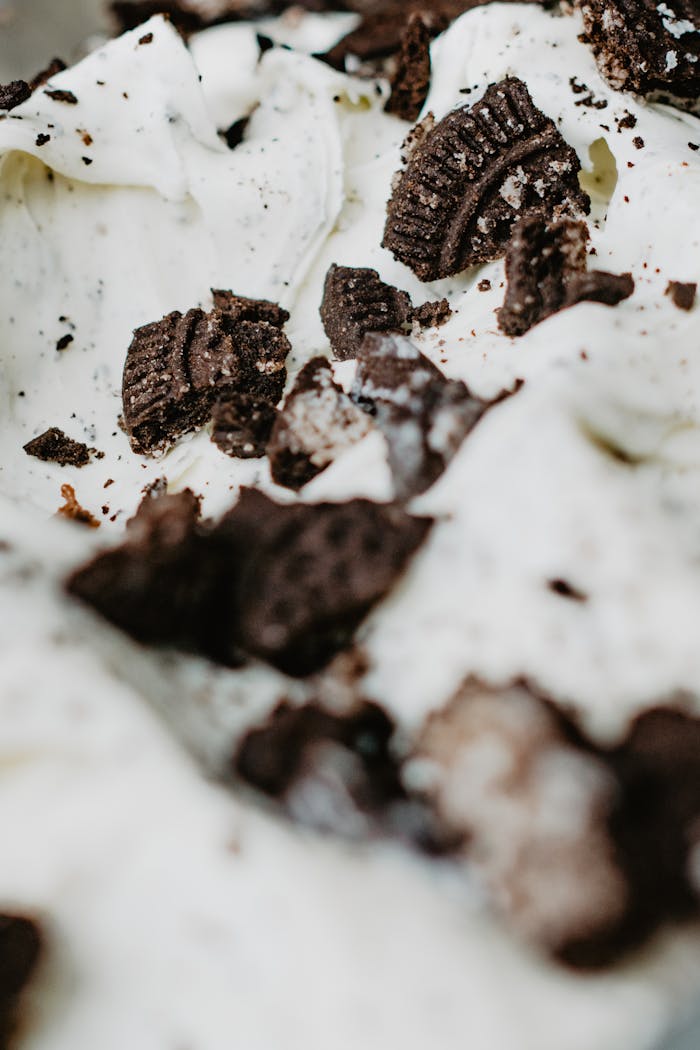 Crafting Captivating Headlines: Your awesome post title goes here Delicious cookies and cream dessert with chocolate cookie crumbles on creamy ice cream.